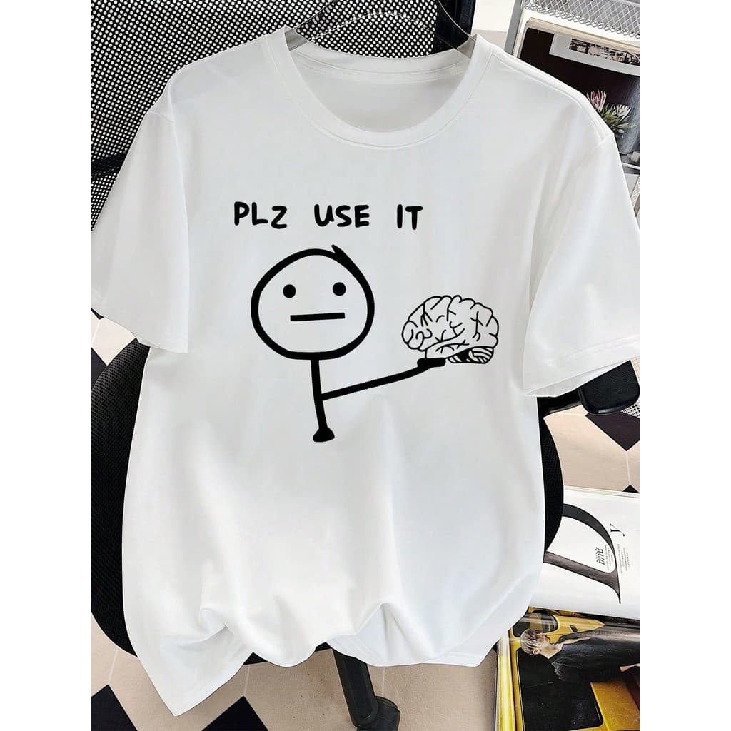 Camiseta Básica Estampa Divertida Camisa 100% Algodão Streetwear