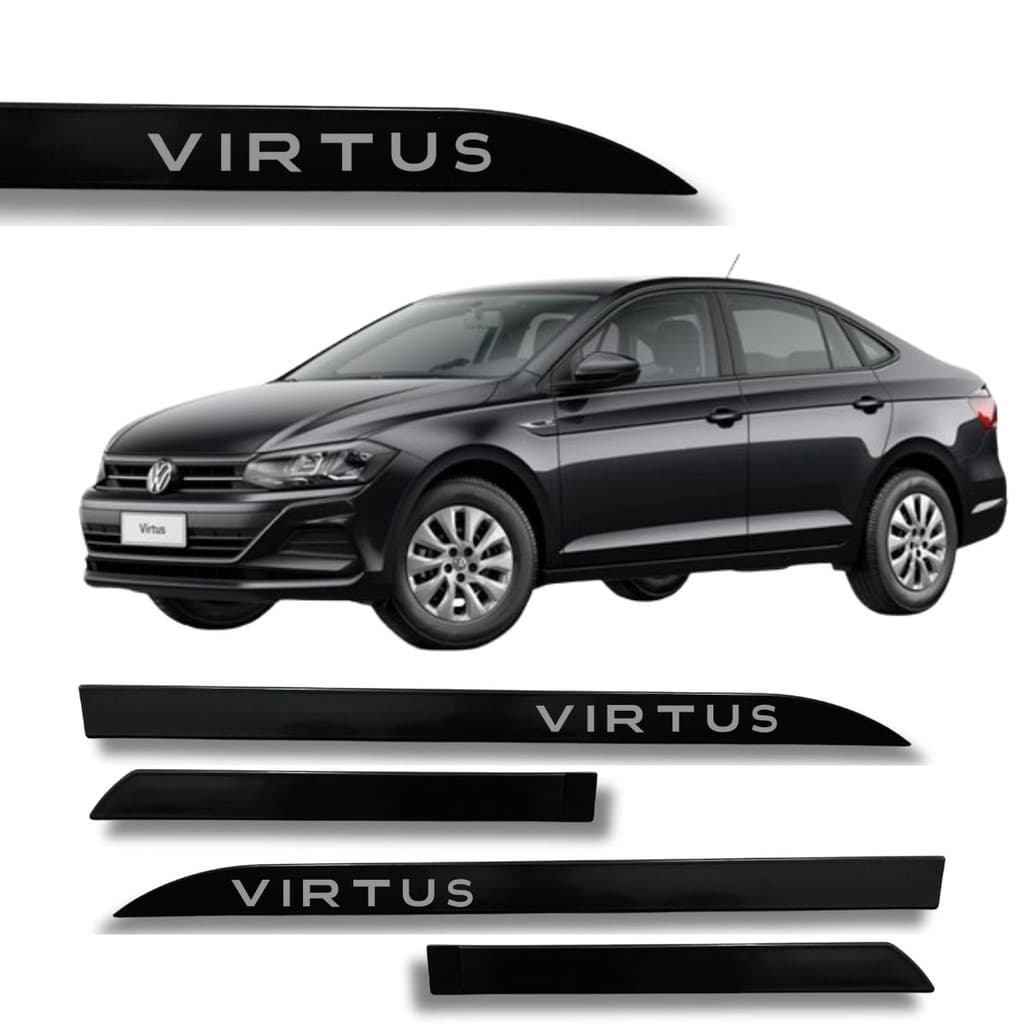 Friso Porta Lateral Vw Virtus Preto Ninja 2008 até 2025