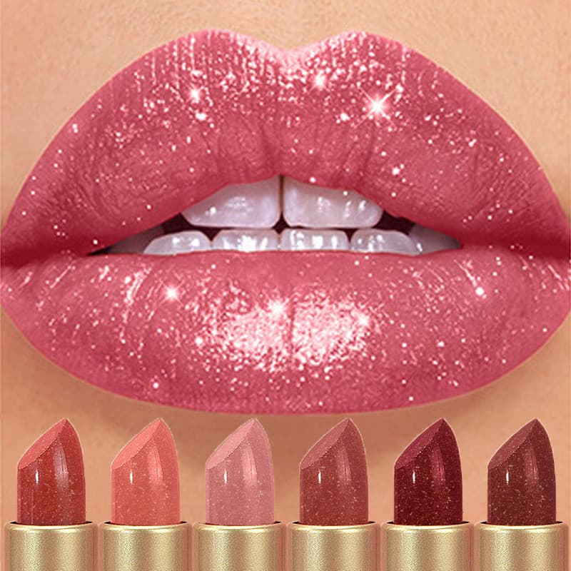 Diamante Rosa Batom Chocolate Marrom Metálico Glitter De Longa Duração À Prova Dwaterproof Água Shimmer Pérola Espumante