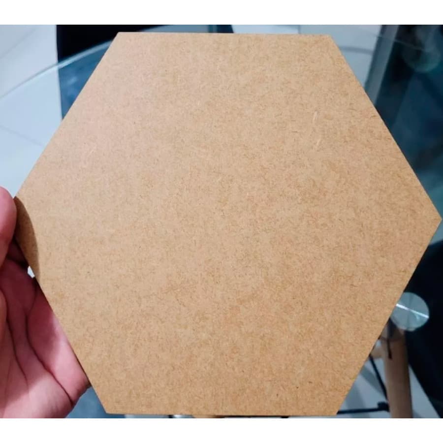 Kit 10 Hexágonos Colmeia 20cm Cabeceira Decoração Parede em Madeira MDF 3mm