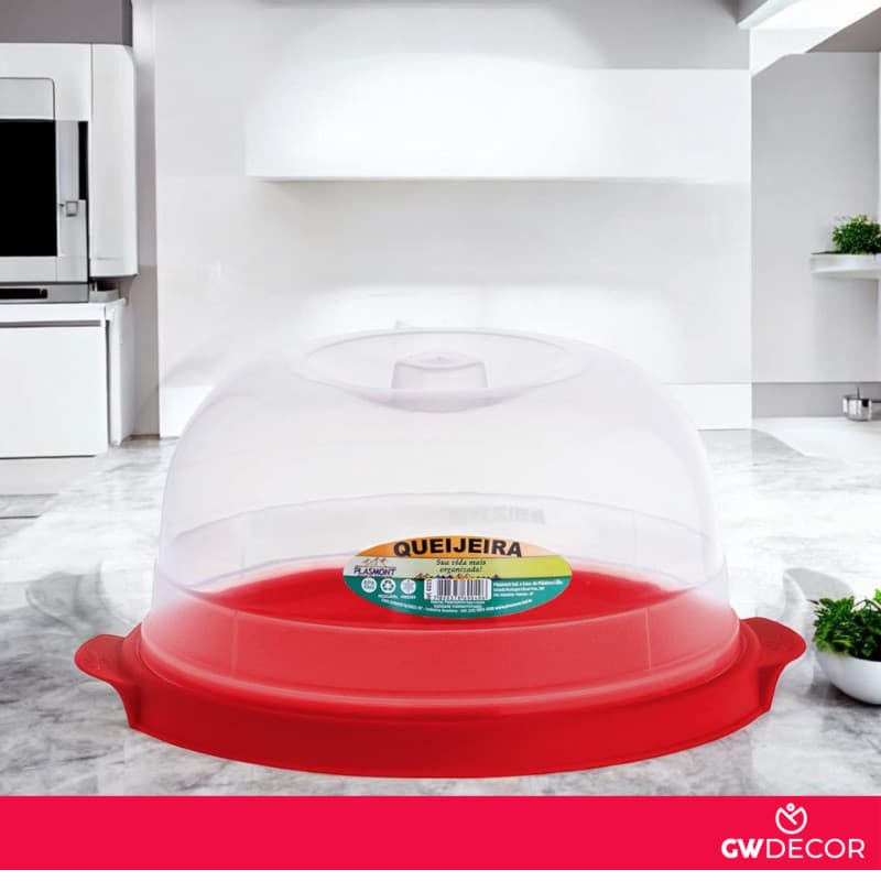Queijeira de Plastico Porta Queijo Com Tampa Hermetica