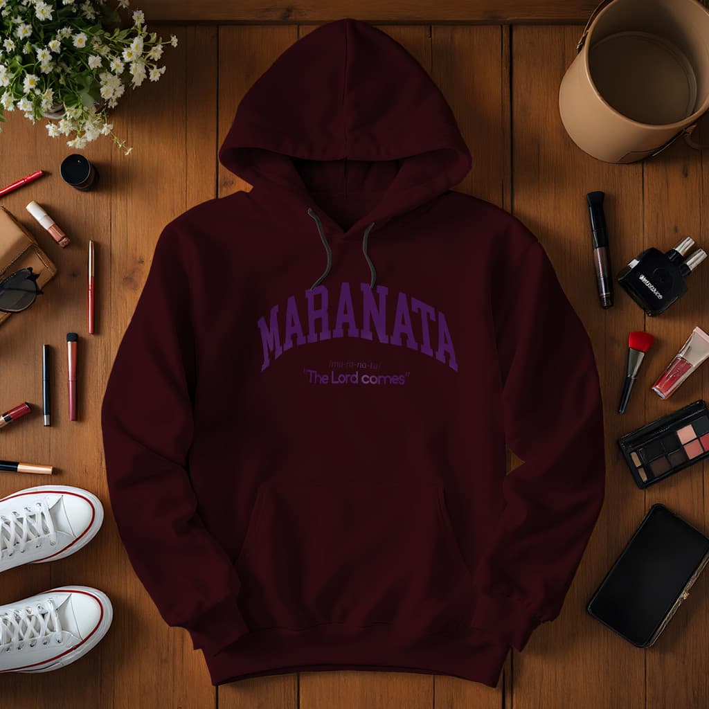 Blusa Moletom Canguru Capuz Bolso Maranata Religiosa Cristã Gramatura Encorpada Envio Rapido
