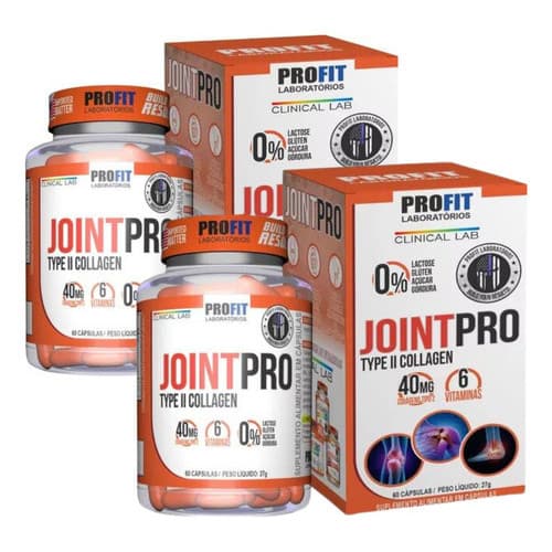 Kit 2 Joint Pro Profit 60 Cápsulas Colágeno Tipo II 40mg Suplemento para Articulações e Cartilagem (98)
