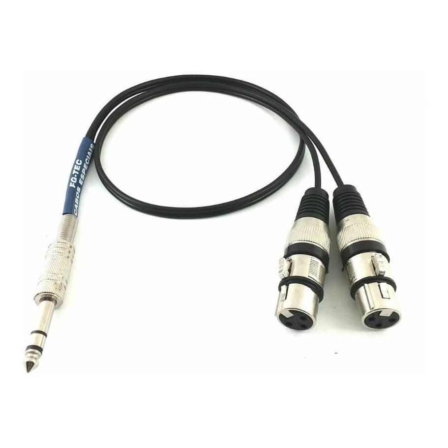 Cabo Splitter Y 1 P10 Stereo X 2 Xlr Fêmea Mono 1 Metro