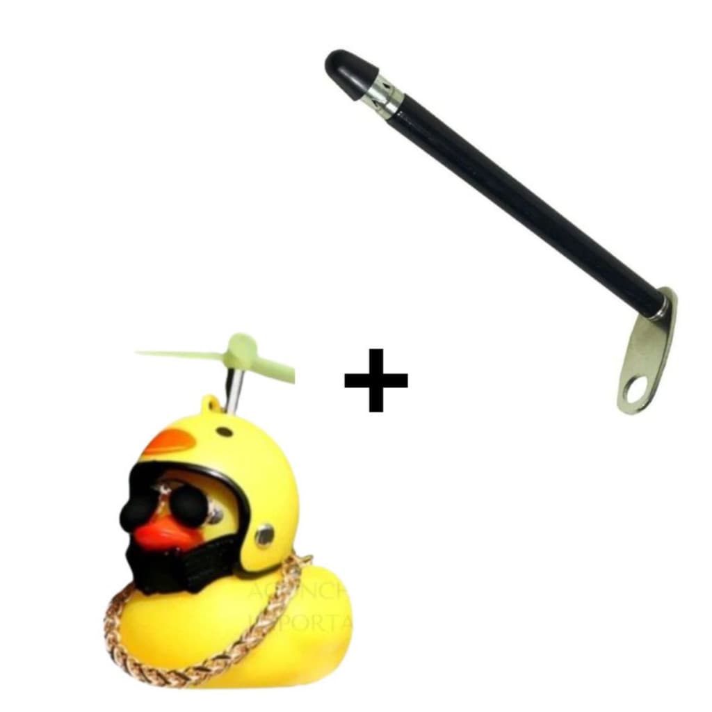 Antena Corta Pipa Retrovisor Moto Retrátil + Patinho jack