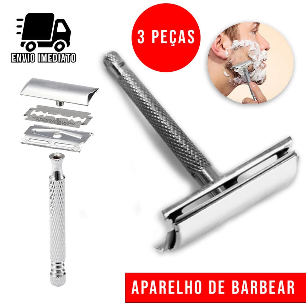 Kit 3 Barbeador de Metal Premium Corte Preciso Durabilidade Incomparável e Estilo Clássico