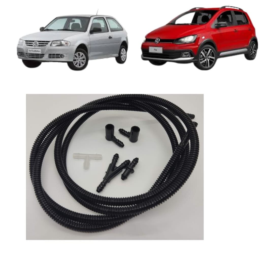 Kit mangueira com conexões limpa para brisa Fox Gol Spacefox