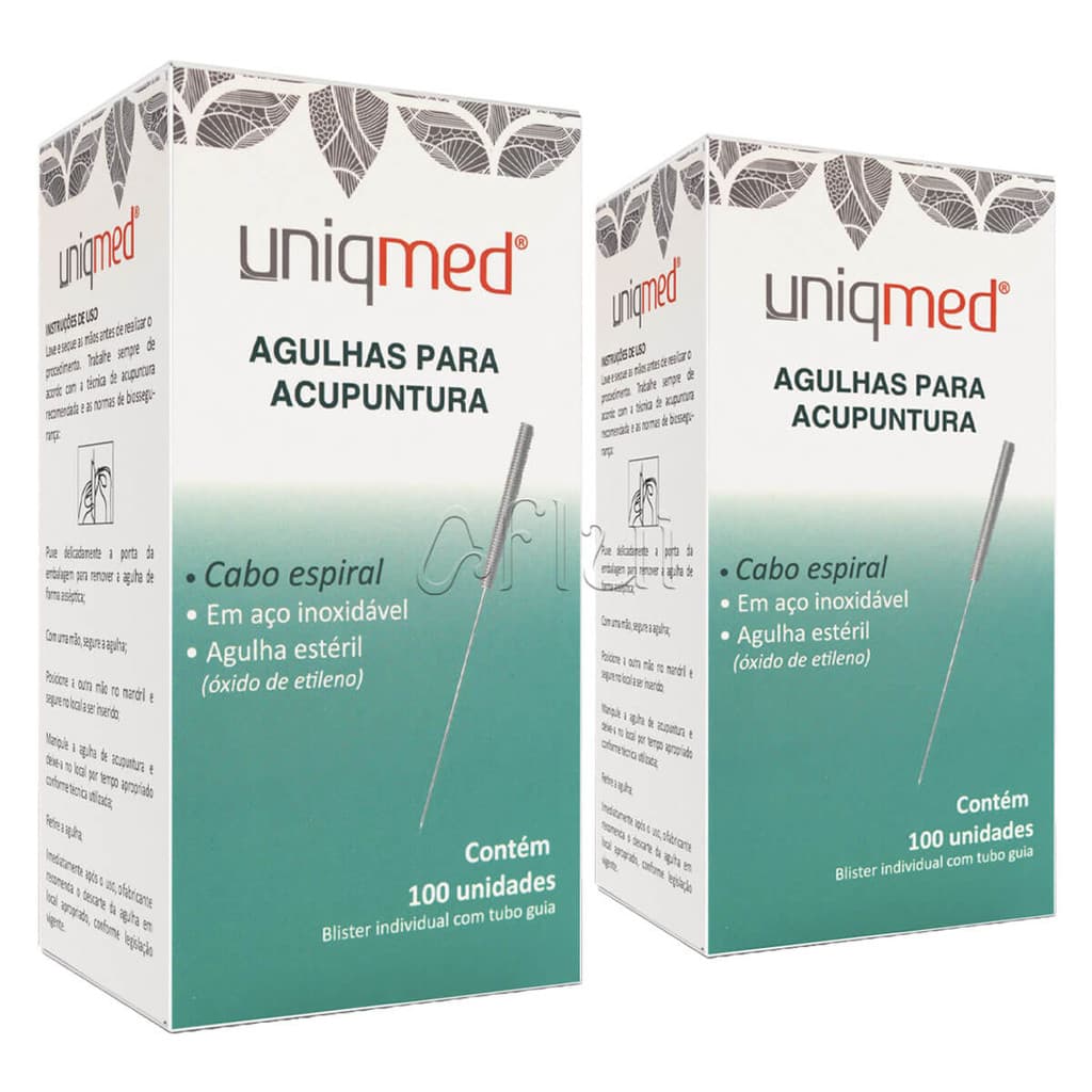 Agulha para Acupuntura 200 Agulhas Uniqmed Importada Anvisa