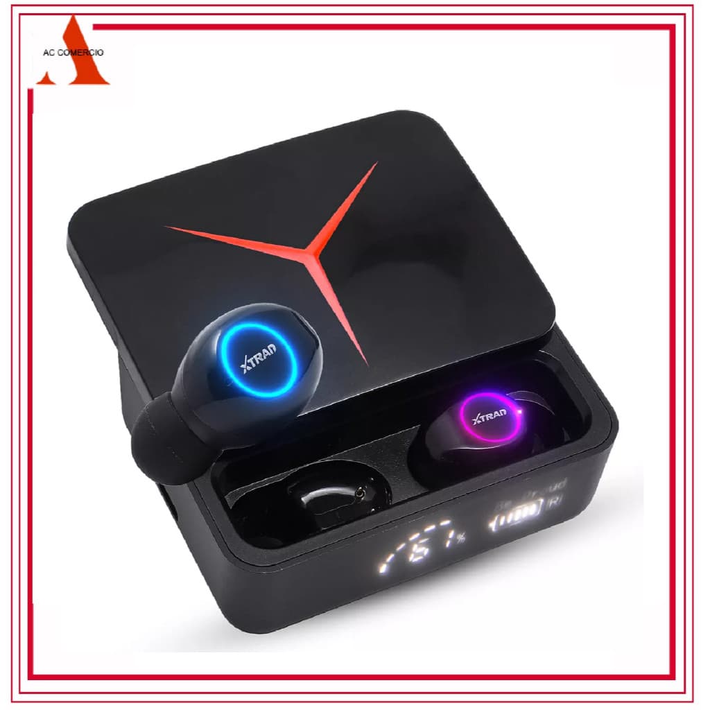 Xtrad Fone Bluetooth Tws Estojo Pawerbank 150Hrs Qualidade Sonota Nova Modelo LC 902