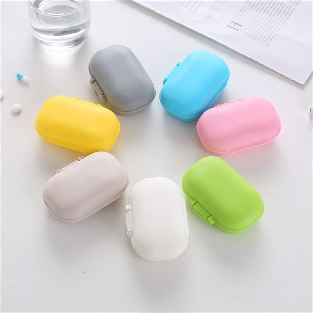 1pc Mini Caixa De Medicina Selada Com 4 Compartimentos , À Prova D'água E De Umidade , Portátil Para Viagens De Negócios
