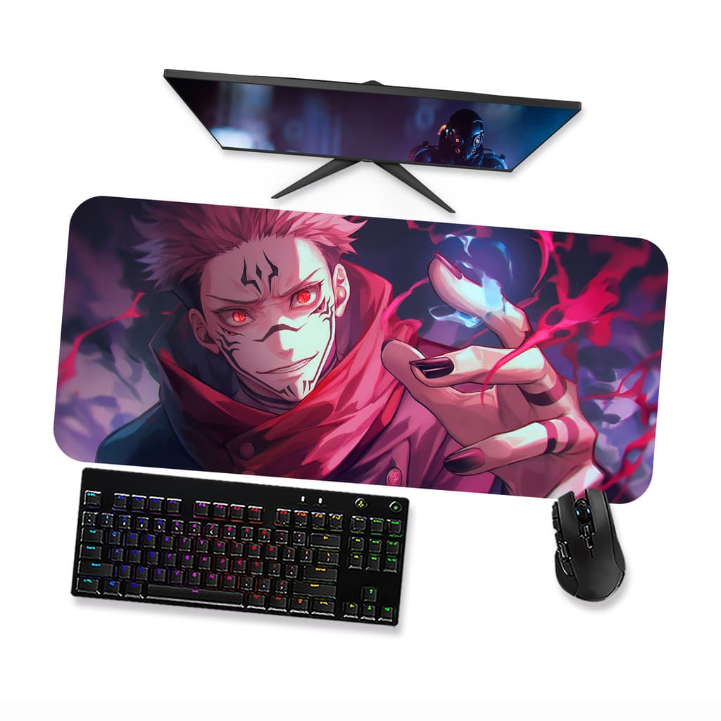 Mousepad Jujutsu Kaisen Anime Sukuna 9 Speed Costurado Mousepad Grande 90x40 70x30 80x40 60x40 45x40