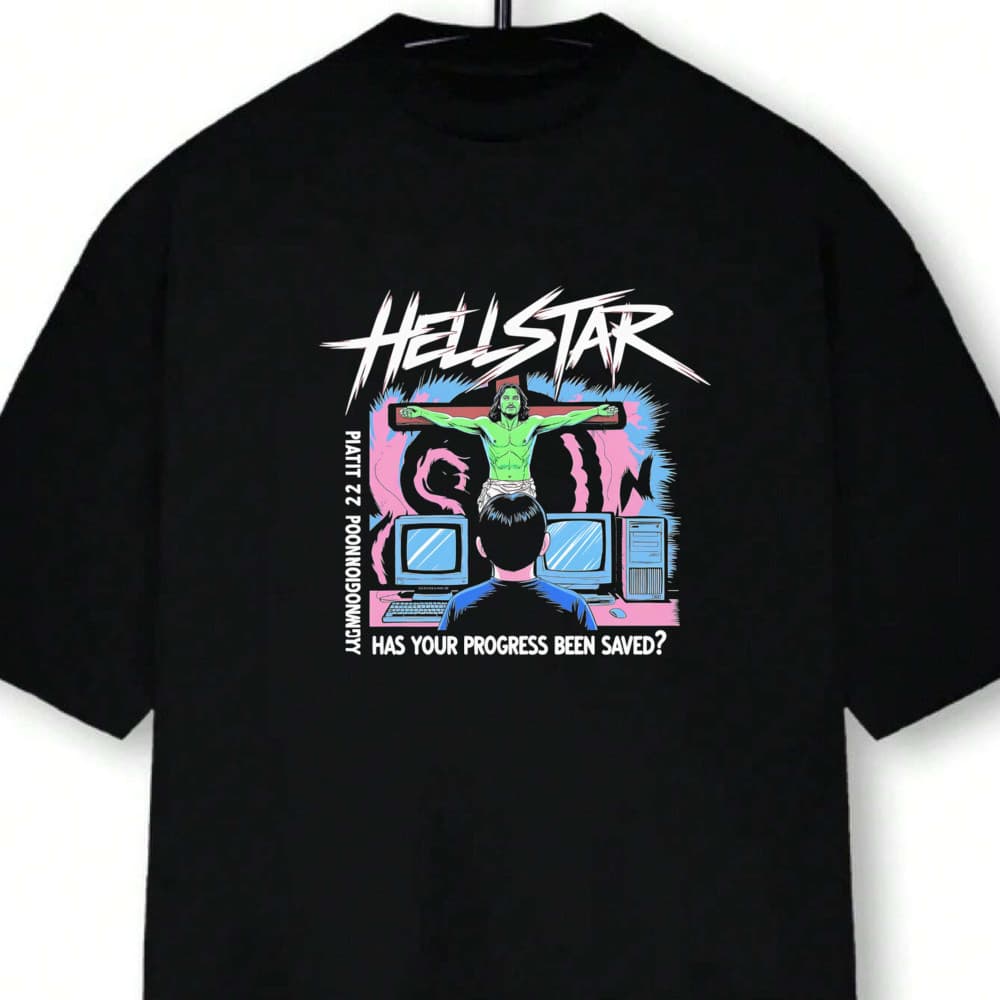 Camiseta Masculina Hellstar Progressão Salvamento Streetwear 2025 Novo