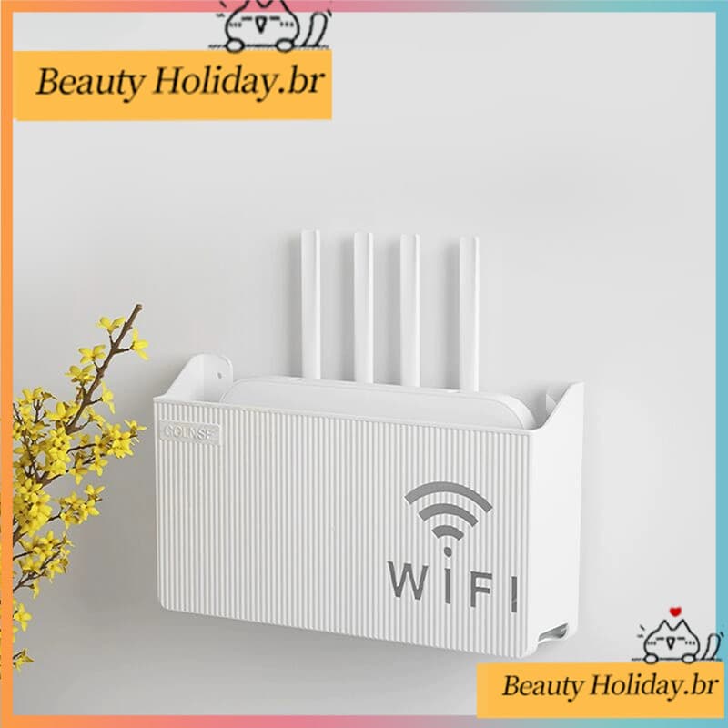 luckyeo Bins Router Box Montado Na Parede Console De Mídia De Escritório Wifi Caixas De Armazenamento Sem Fio Rack Hangi