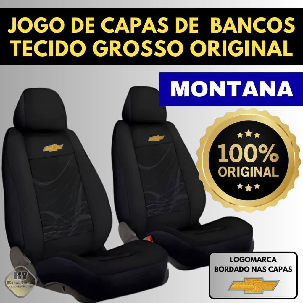 Capas De Bancos Frente Chevrolet Montana, Saveiro, Strada, Fiat Fiorino Furgão, Automotivos Tecido Grosso Original