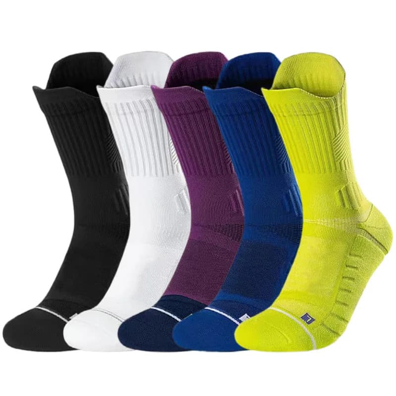 Meias De Corrida De Basquete Respiráveis Masculinas Absorventes De Suor Antiderrapante Prático Fundo De Toalha