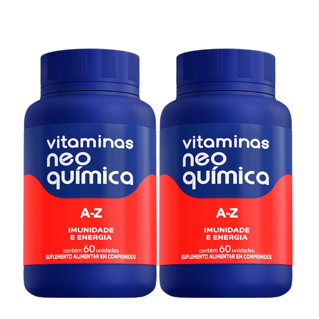 Suplemento Vitaminas e Minerais Neo Química A-Z 60 Comprimidos - Kit 2