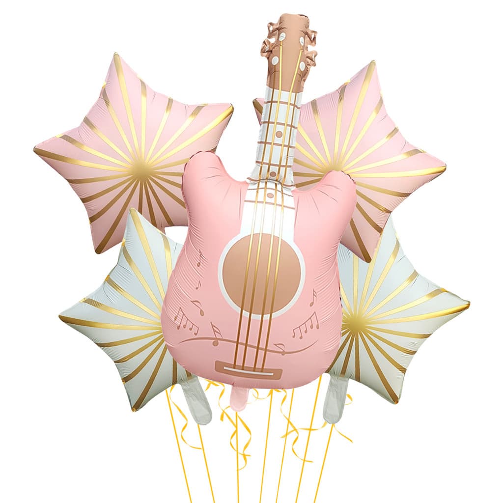 Balão De Filme De Alumínio Para Guitarra Fosca , Tema Musical , Cantor , Rock , Festa , Chá De Bebê , Discoteca , Infláv