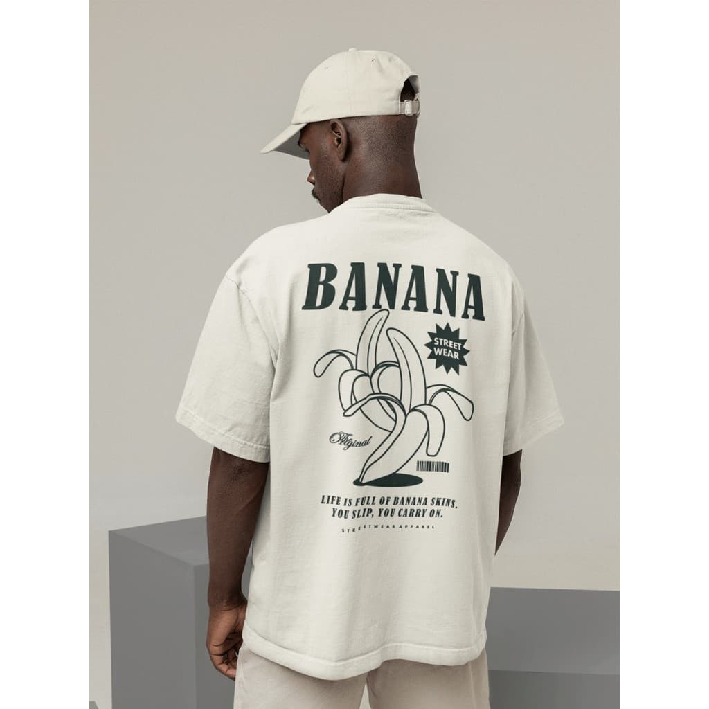 Camisa Camiseta Oversize Streetwear Masculino e Feminino Treino e Dia a Dia Preto e Off Whte Estampado - STREET WEAR