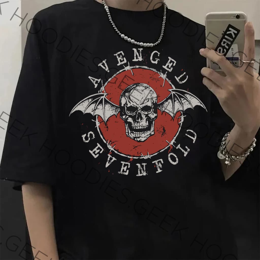 Camiseta Casual Básica Avenged Sevenfold Skull Rock N Roll Algodão Unissex