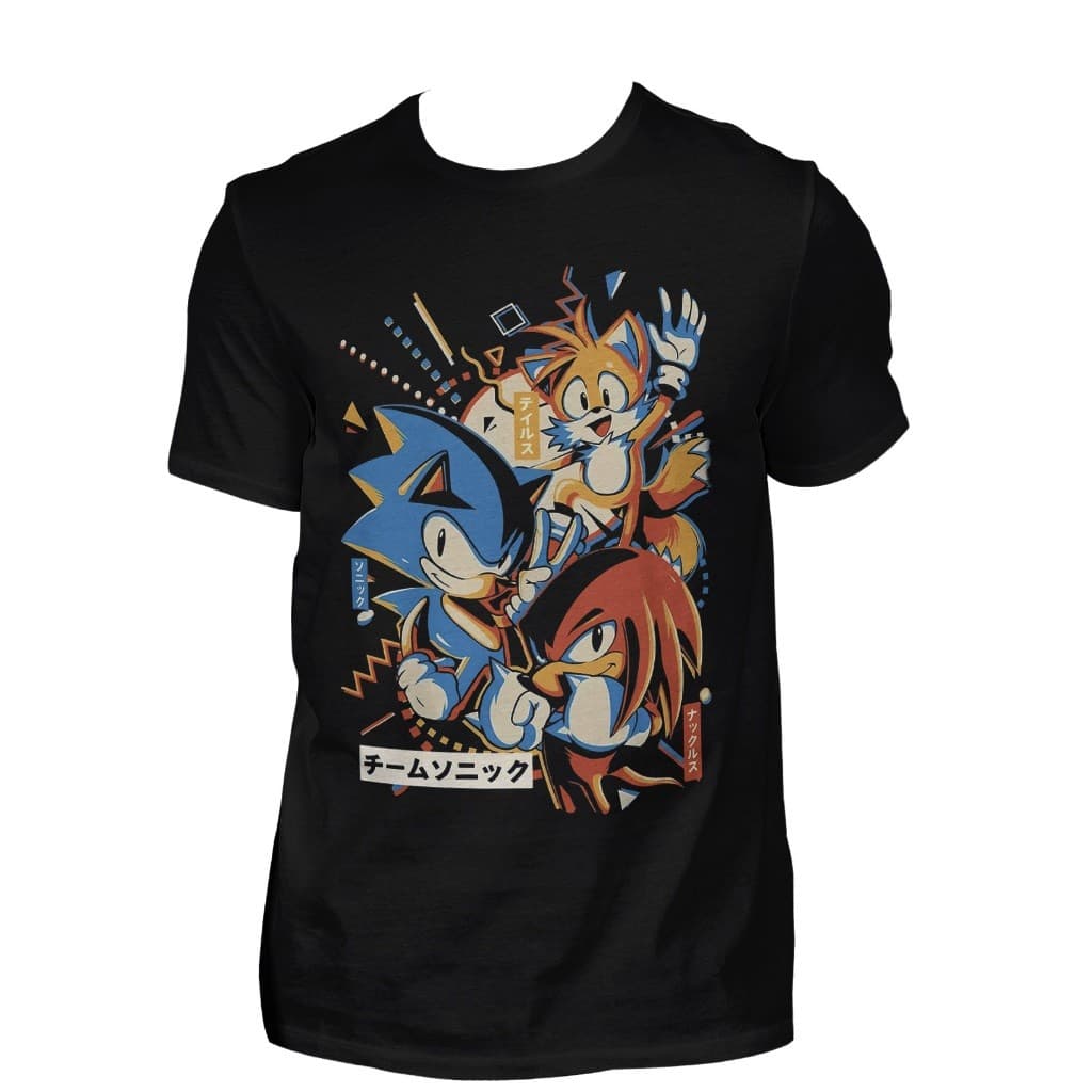 Camiseta Premium 100% Algodão Sonic Tails Knuckles Desenho Moda Filme Lançamento 2025