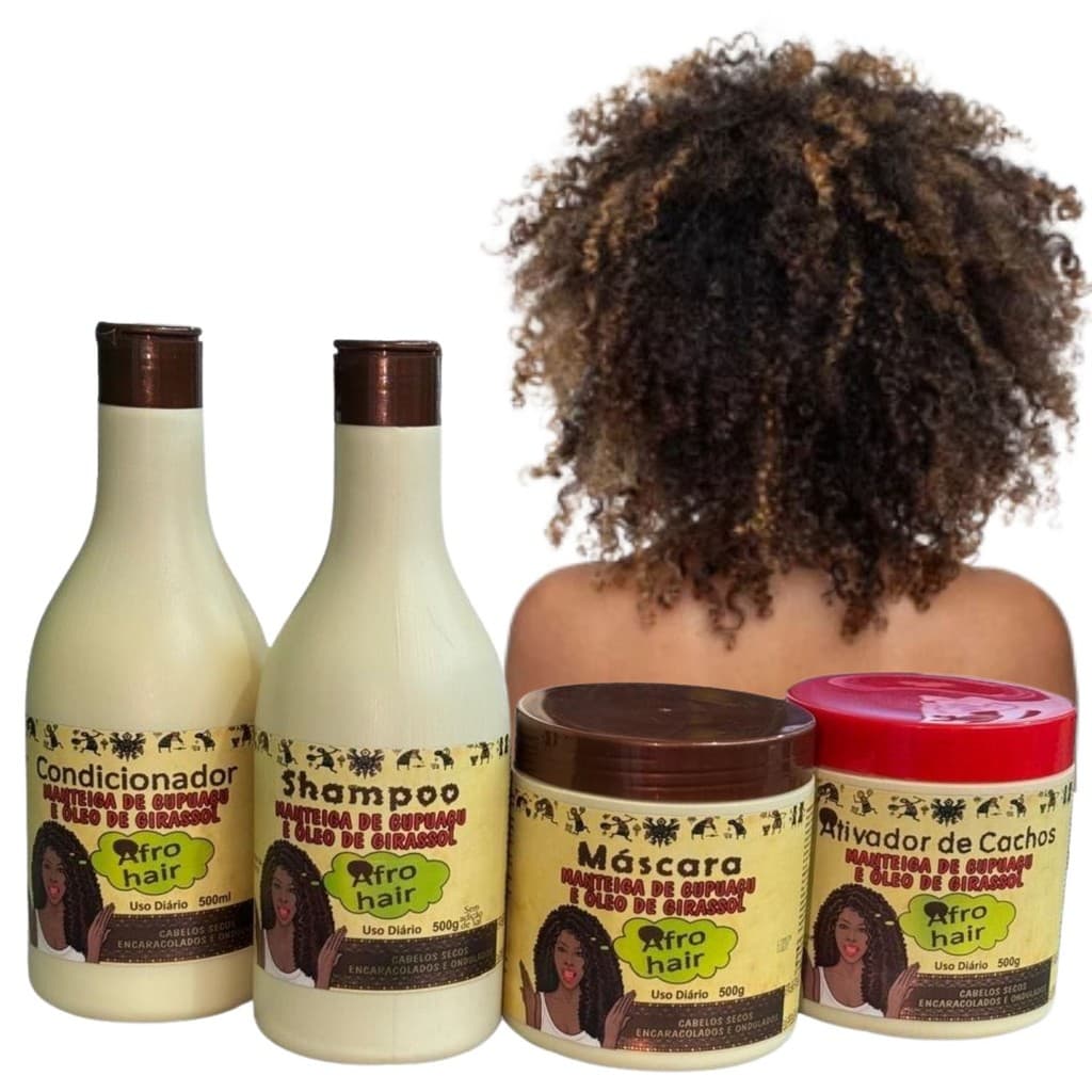 Kit Cabelo Afro Hair Manteiga de Cupuaçu + Óleo de Girassol a Pronta Entrega
