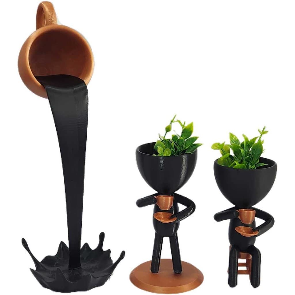 Cantinho Café Xícará Flutuante Vasos Bob Robert Plant Preto com Cobre