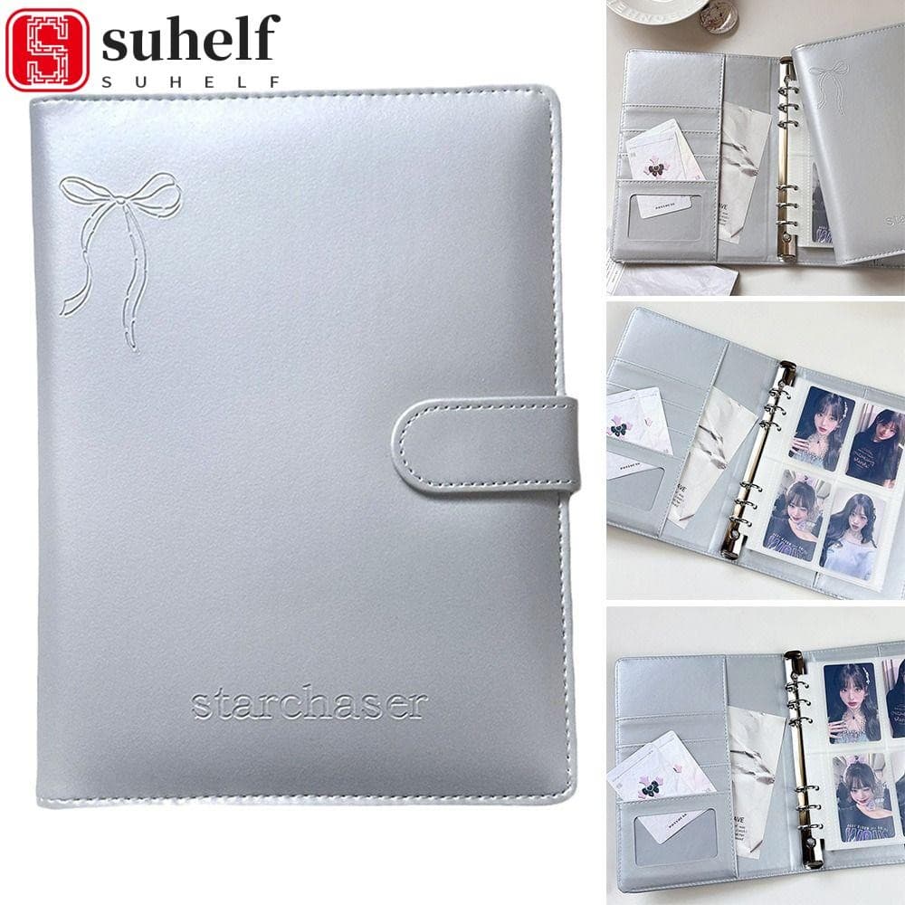 SUHELF 6.56 Em Suporte Para Cartão Fotográfico , Álbum De Fotos De Couro Com Arco De Grande Capacidade , Livro De Nome D