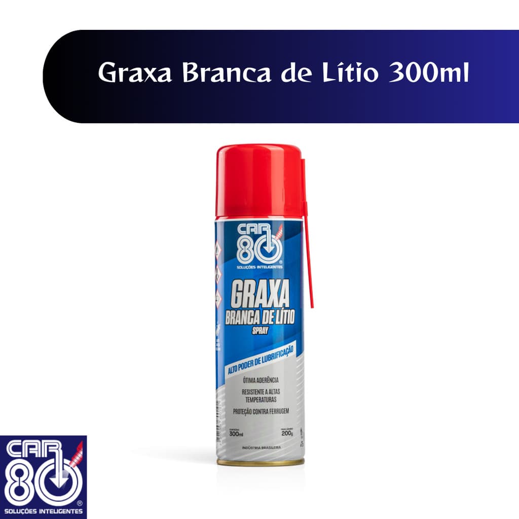 Graxa Branca Alta Temperatura Lítio Car80 Spray 300ml