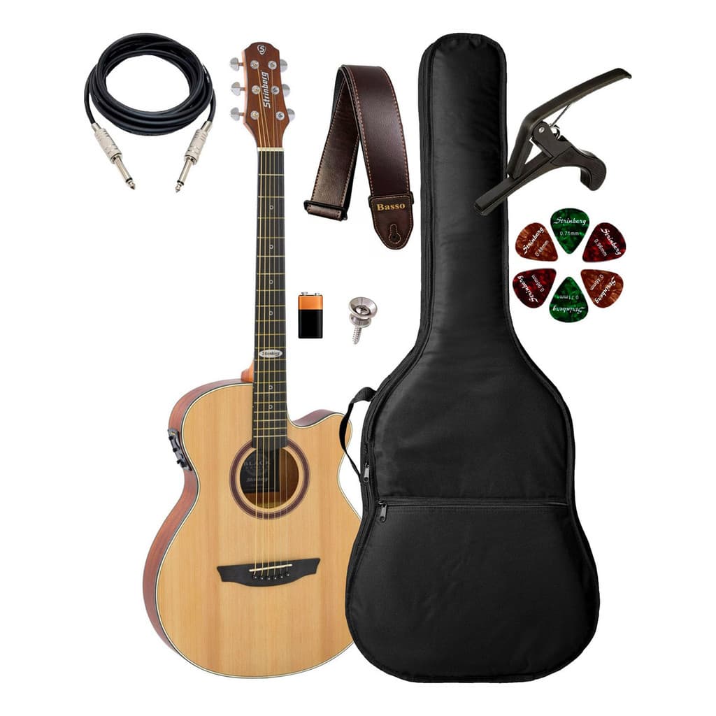 Violão Strinberg Flat Sf200c Ns + Capa Luxo E Acessórios