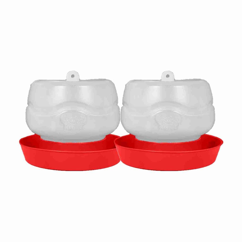 Kit 2 Bebedouro Para Aves Plastico Com Rosca 1,25 litros