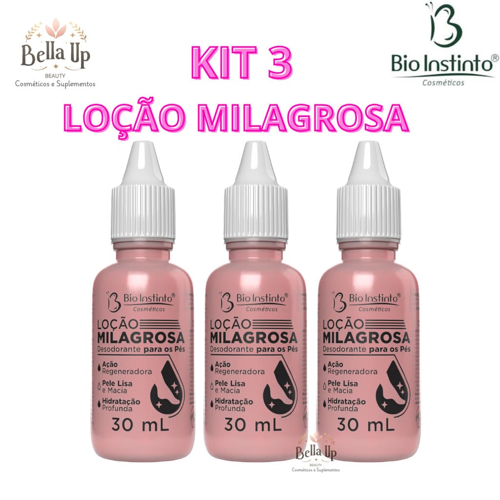 Kit 3 Loção Milagrosa Desodorante para os Pés Bio Instinto