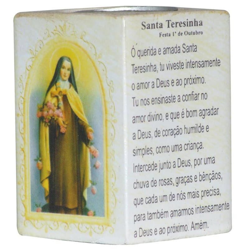 Enfeite Decorativo Santa Terezinha Com Suporte Velas