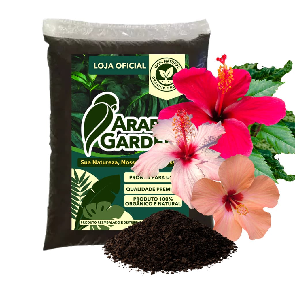 Terra Vegetal Adubada Orgânica para Hibisco 2kg Premium