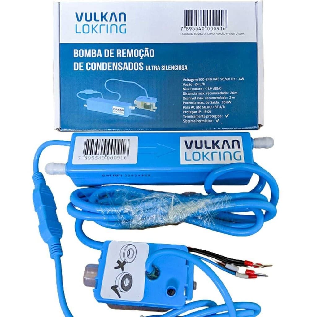 Bomba De Dreno Condensação Ar Até 60.000 Btus 24l/h Vulkan ar condicionado Envio Imediato