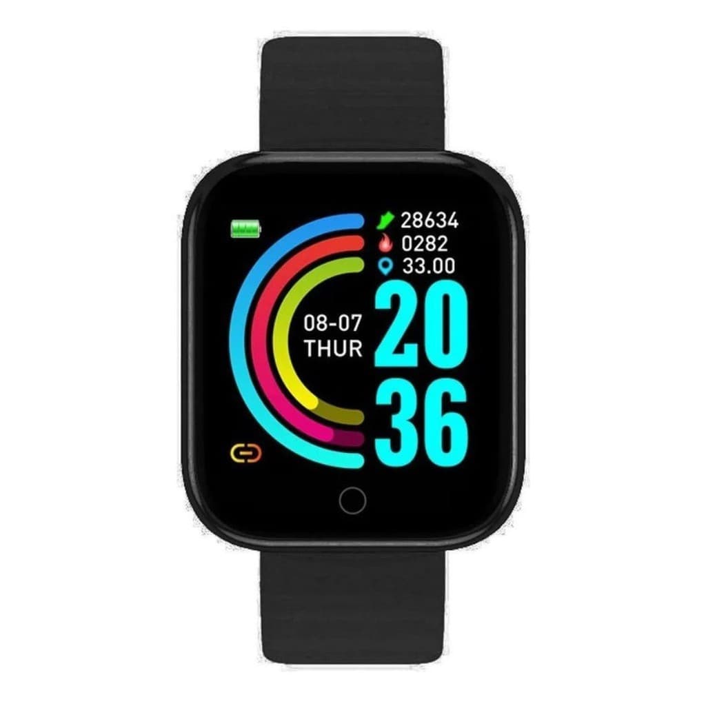 RELOGIO INTELIGENTE SMARTWATCH D20 BLUETOOTH P/ IOS E ANDROID-PRETO