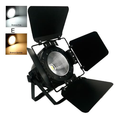 Led Cob 200w Branco Quente E Frio Dmx Com Bandoor Cob200