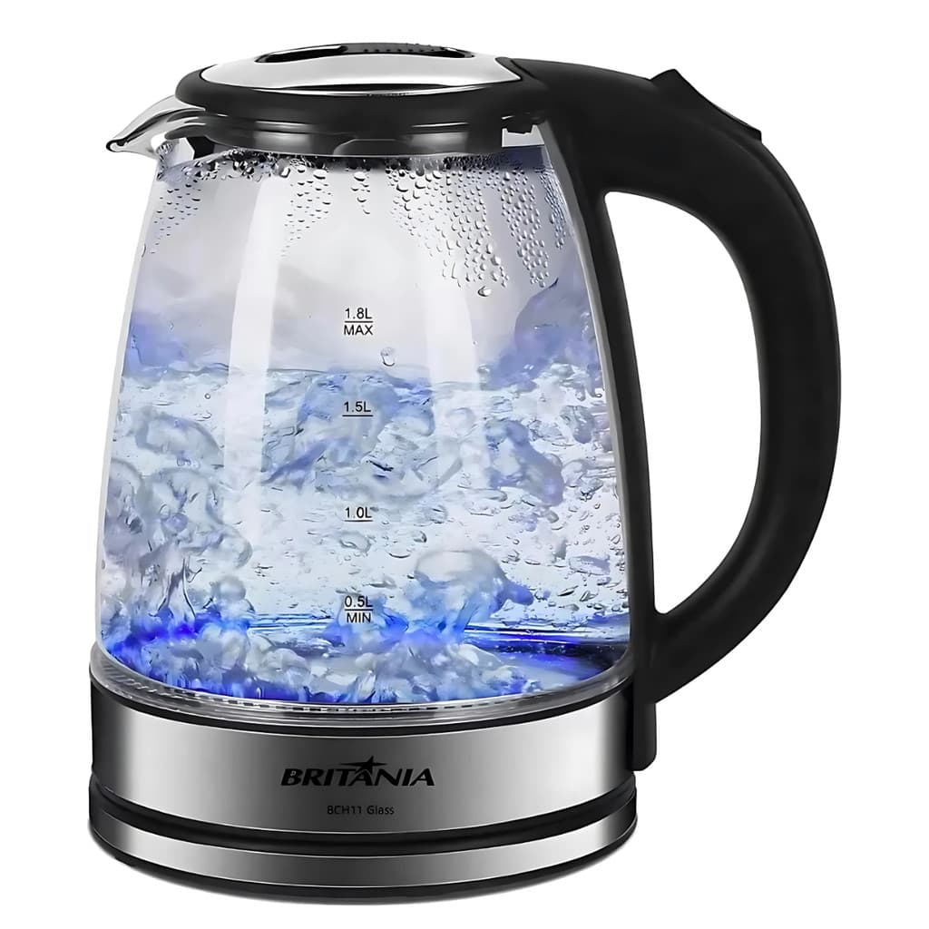 Chaleira Elétrica Britânia Jarra de Vidro 1,8L  1150W ( Ferve Rápido ) Light Control