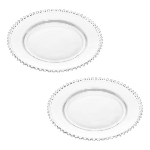 Kit 2 Pratos de Vidro Rasos Almoço Jantar 28cm Wolff