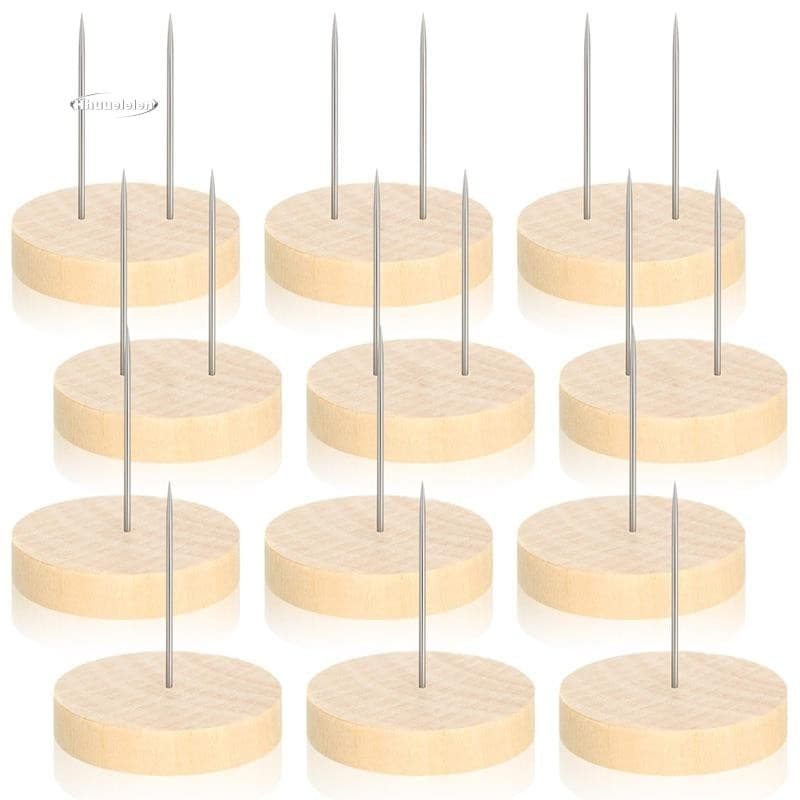 12pçs Suporte De Boneca De Crochê Feltro Animal Brinquedo Base De Madeira Figura De Ação