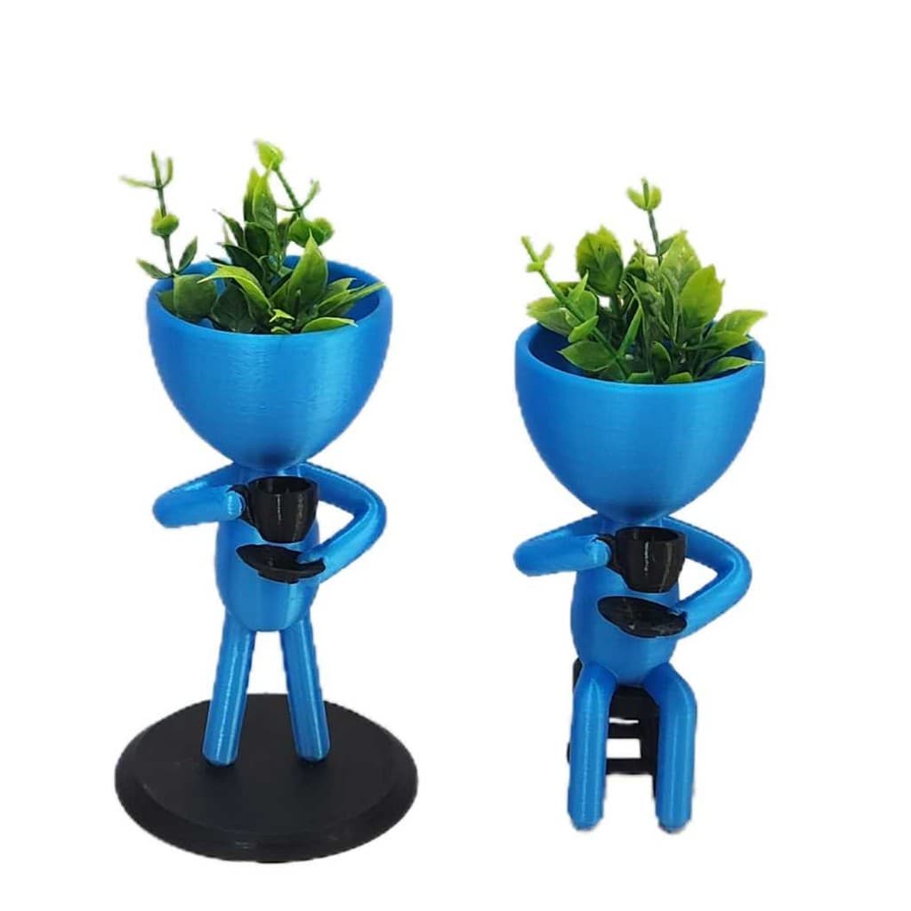 Vasos Bob Robert Plant Tomando Café Com Plantas Azul Preto