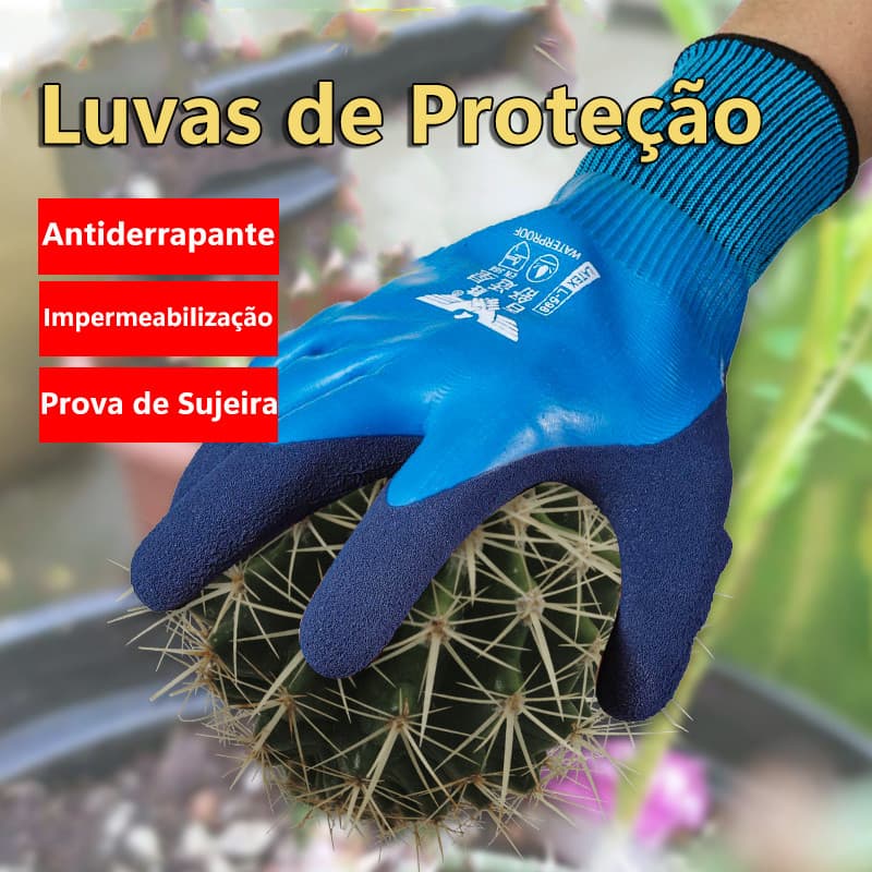 Um par de luvas de jardinagem profissional resistente A perfurações à prova d'água pode ser usado para plantio de capina