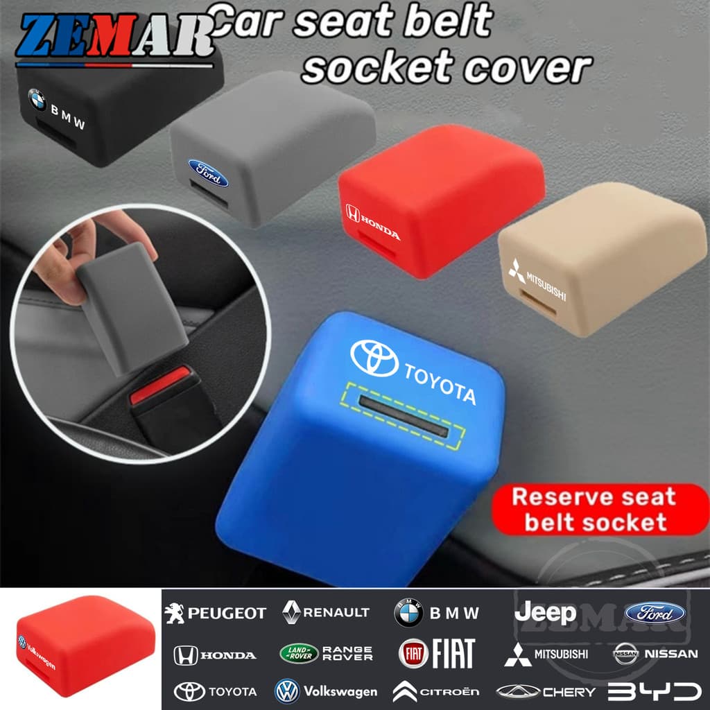 【ZEMAR】Tomada De Cinto De Segurança Do Carro Capa Protetora Silicone Fivela Anti-Risco Para Vários Modelos De