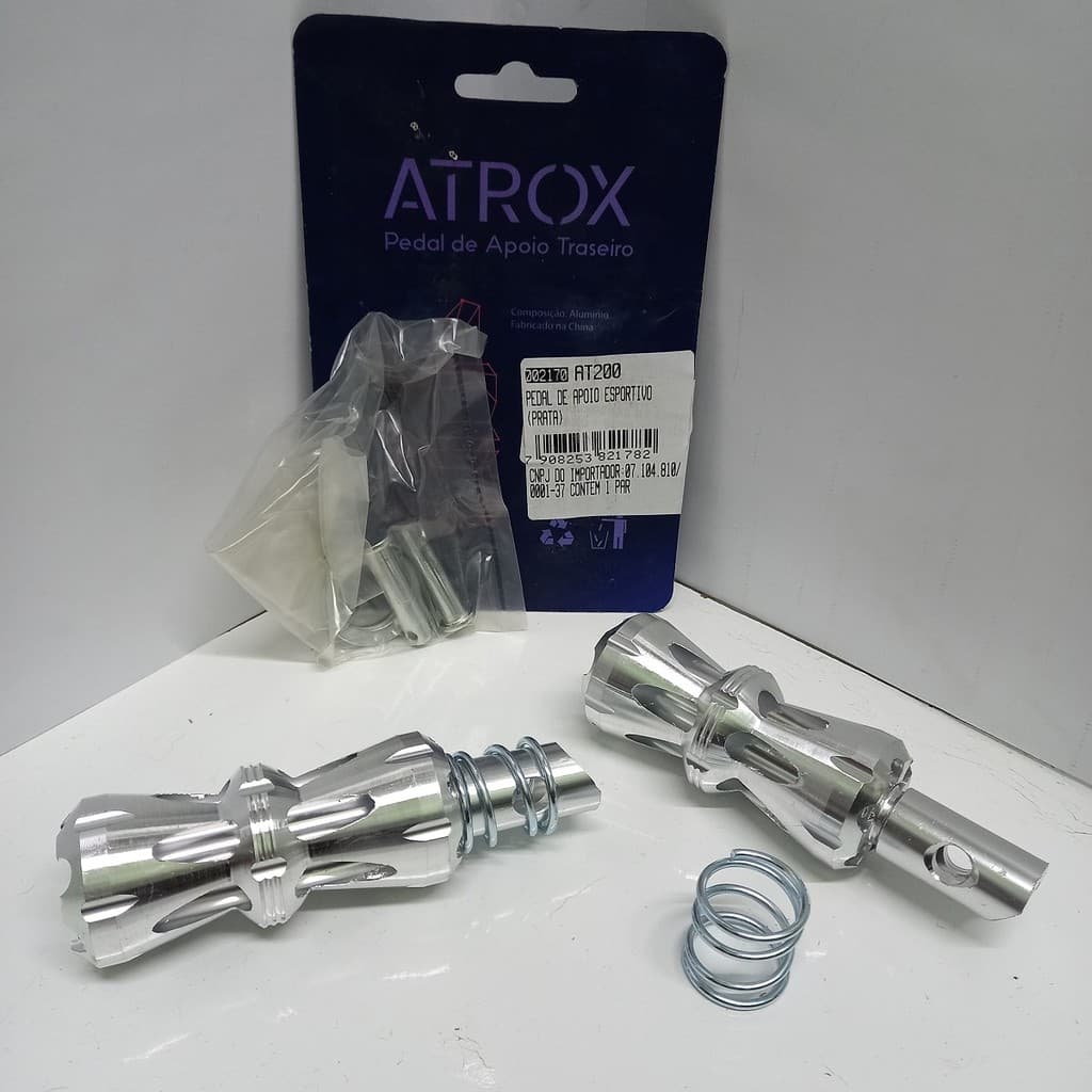 Pedaleira Traseira Moto Atrox (Prata)