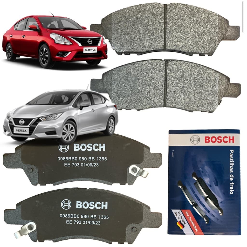 Pastilha De Freio Dianteira Nissan March 1.0 1.6 Versa 1.0 1.6 2011 2012 2013 2014 a 2020 Bosch