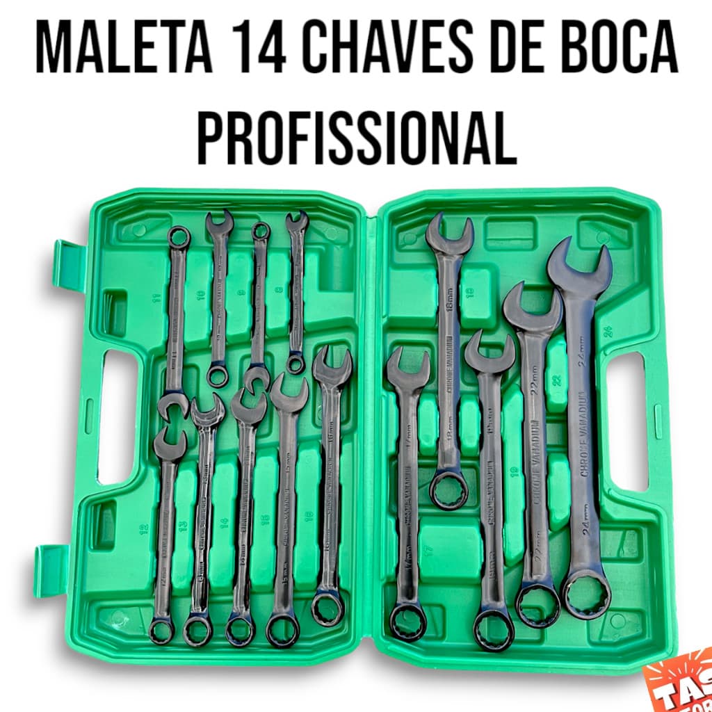 8-24mm Chave de boca Maleta Jogo De Chave Combinada 14 Peças Aço Cromo
