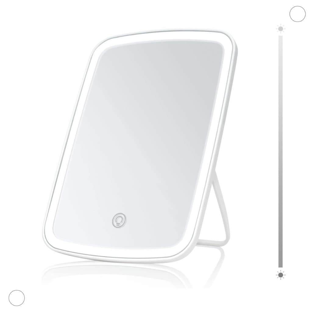 Espelho de Maquiagem Iluminado Recarregável USB Portátil Tela Touch Sensível ao Toque Brilho Ajustável 340