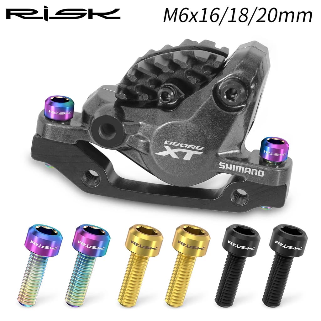 Risco 4 Pçs M6x16 M6x18 M6x20mm Titânio Bicicleta Freio A Disco Braçadeira Pinça Parafusos MTB Mountain Road Fixos M6 *