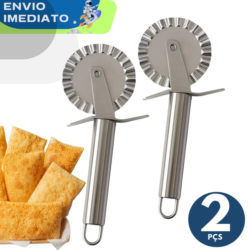 2 Carretilha Cortador de Pastel Premium Casa Buffet Restaurante Massas Utensílios de Cozinha Fogazza