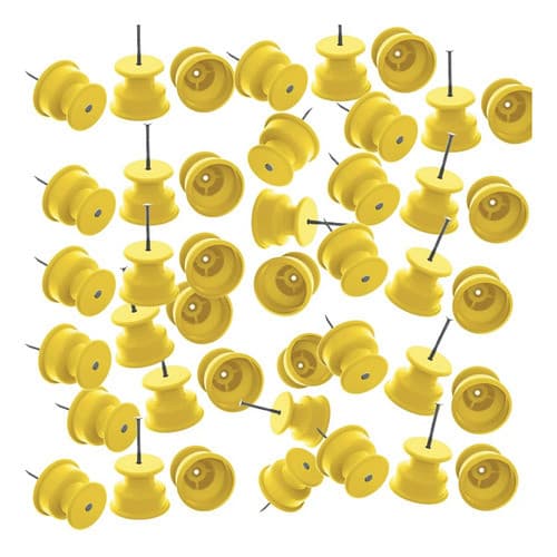 300 un Isolador Cerca Elétrica Roldana 30x30 Amarelo