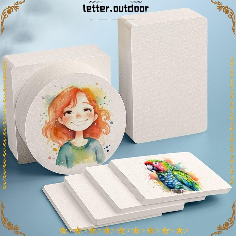 LO 50 Folhas/Conjunto De Papel Aquarela , Especial Profissional Para Pintura Artística Em Branco , Quadrado/Redondo/Retâ